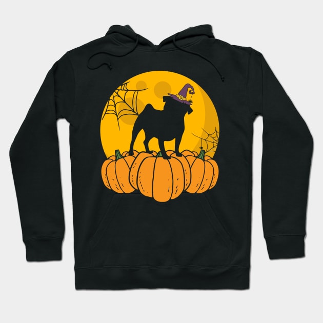 Pug Dog Halloween Funny Hoodie by Tuyetle